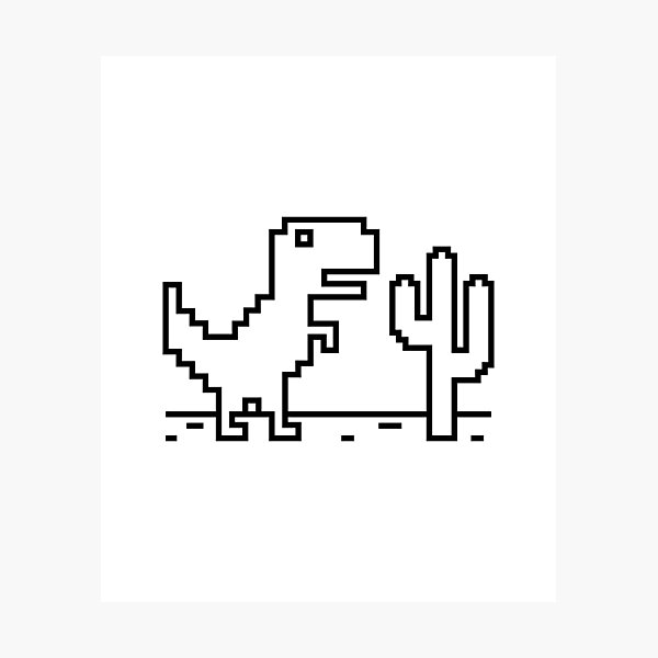 Google Offline Dinosaur Game Photographic Print for Sale by DannyAndCo