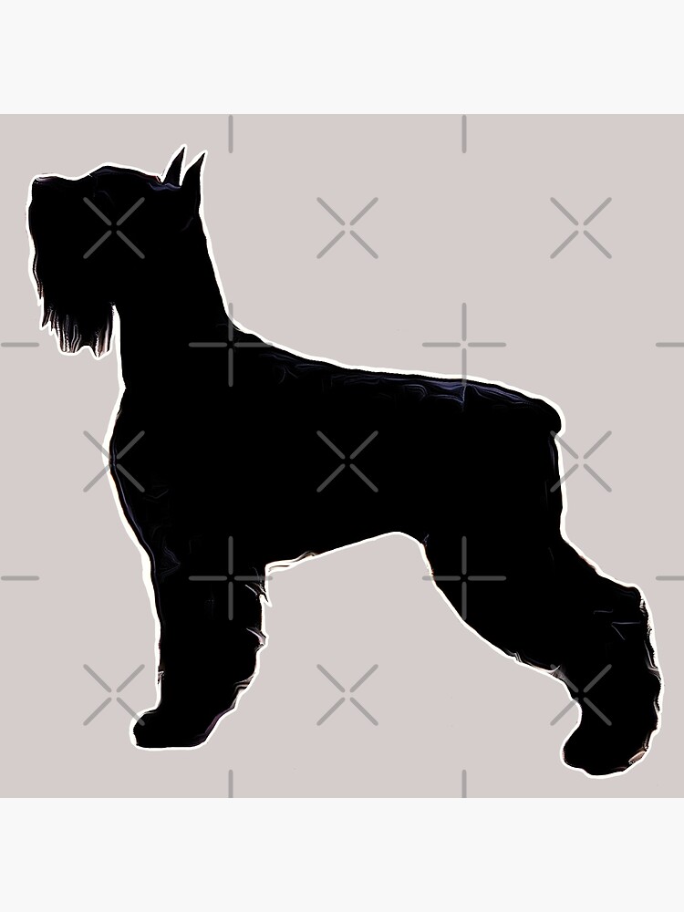 Large Schnauzer Puppy Silhouette Dog Home Décor Natural Ears Metal online Wall Art Sign