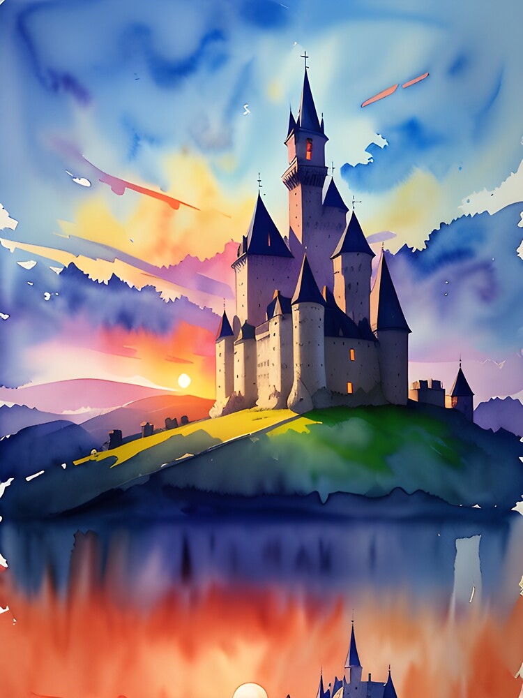 medieval-french-castle-at-dawn-sticker-for-sale-by-erikavand-redbubble