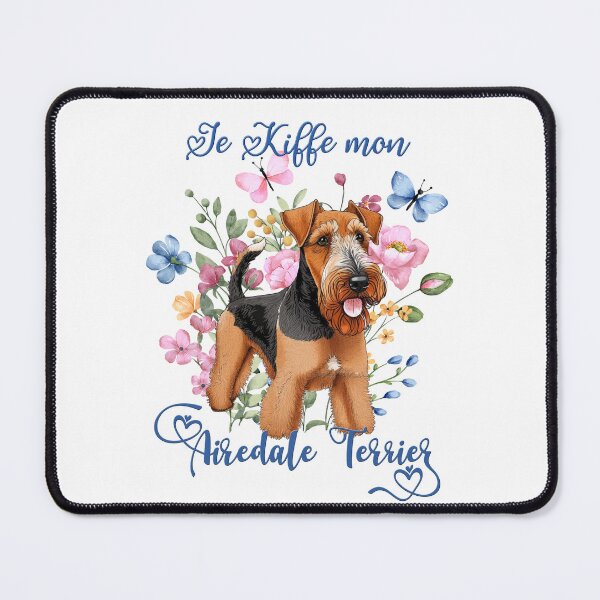 Item preview, Airedale Terrier dog (Waterside Terrier, Bingley Terrier, Working Terrier or Warfedale Terrier), I love my Airedale Terrier for terrier lovers, in French designed and sold by isaweb.