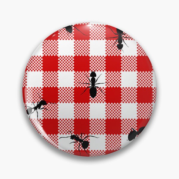 Item preview, red gingham black ants designed and sold by Gossip Rag.