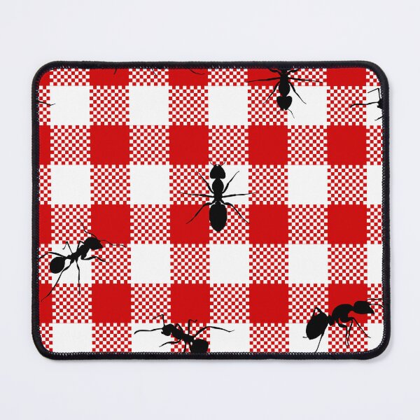 Item preview, red gingham black ants designed and sold by Gossip Rag.