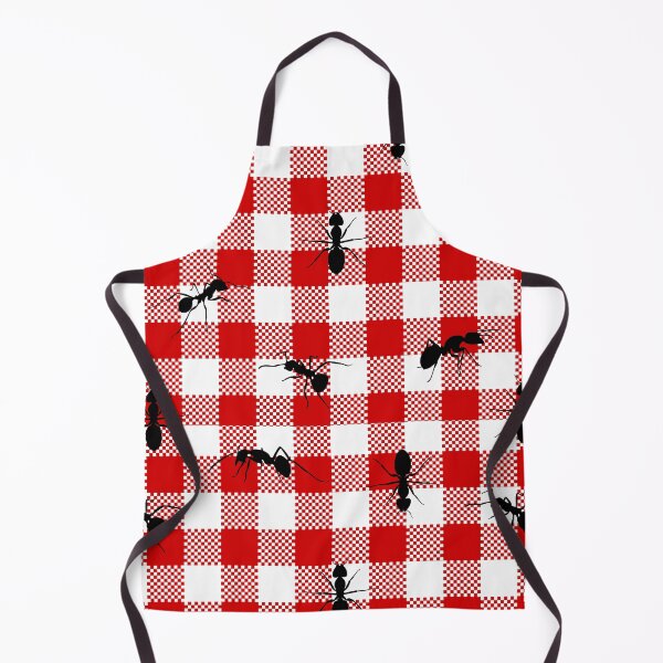 Item preview, red gingham black ants designed and sold by Gossip Rag.