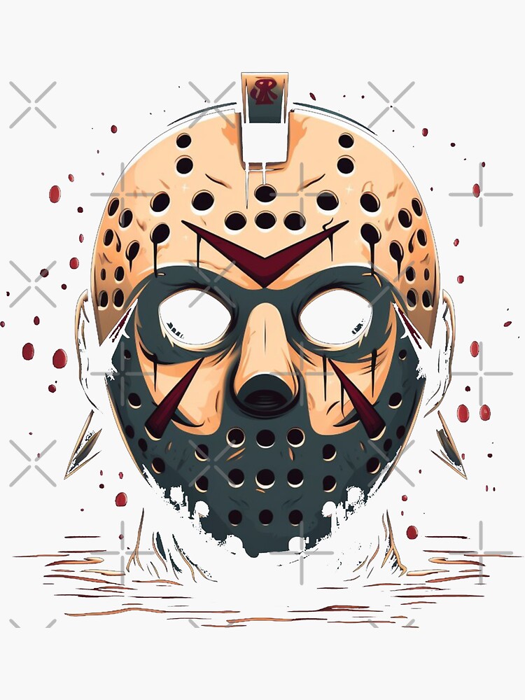 Friday the 13th Jason Vorhees Hockey Mask Sticker for Sale by King Moon