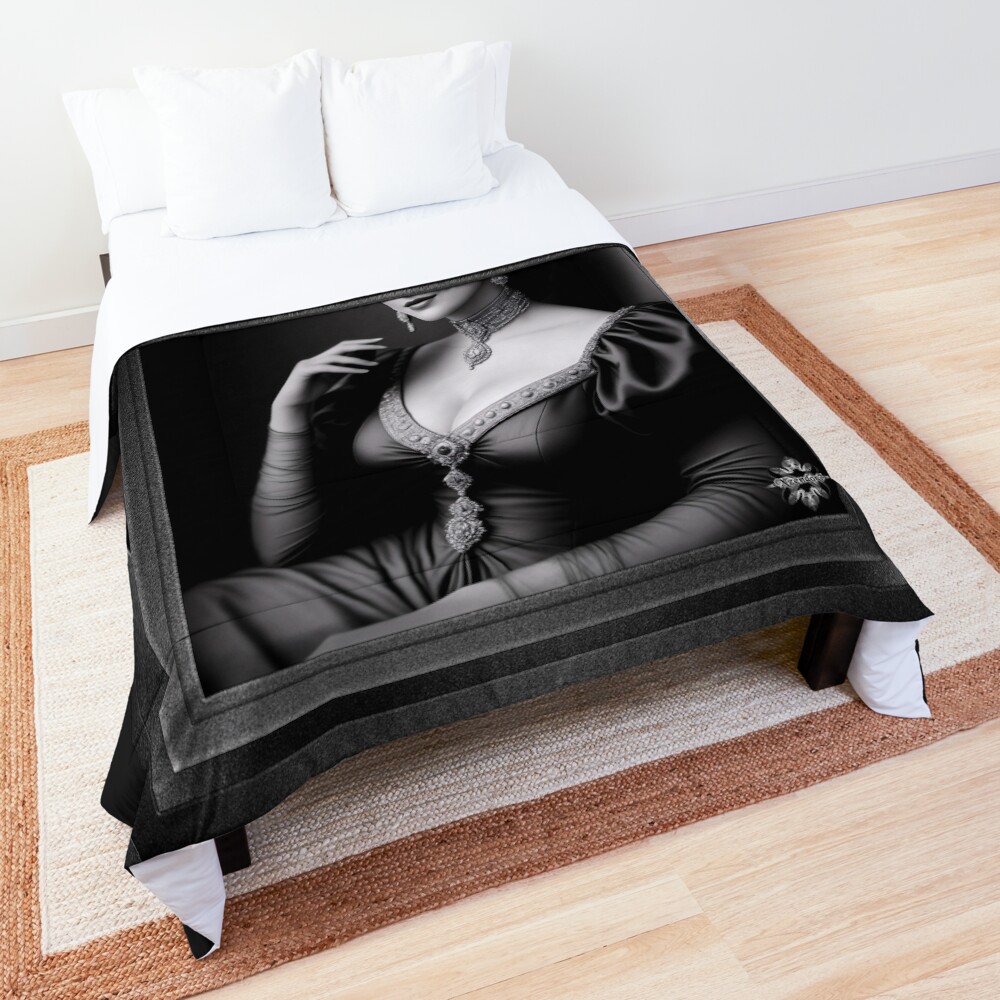 Portrait Of Countess Astenara Perensi Captivating AI Concept Art by Xzendor7 Decorative Comforter