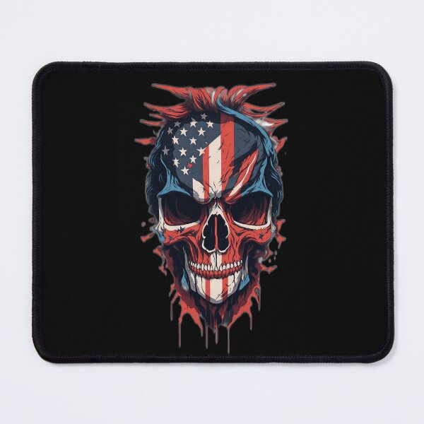 Item preview, Evil skull face all over the skull American flag art designed and sold by NewCoolWest.