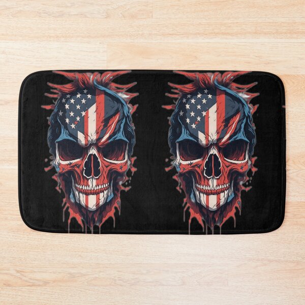 Item preview, Evil skull face all over the skull American flag art designed and sold by NewCoolWest.