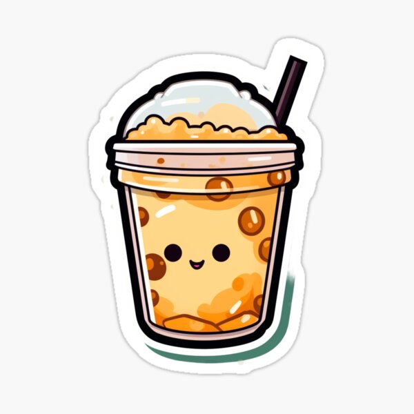 Boba milk tea with glasses Sticker for Sale by c4k5llc