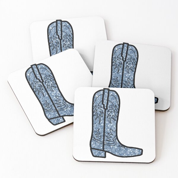 Item preview, blue glitter cowgirl boot designed and sold by mtayzart.