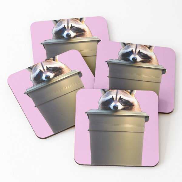 Item preview, Raccoon in garbage - Raccoon i trash can (pink) designed and sold by Slepy13.