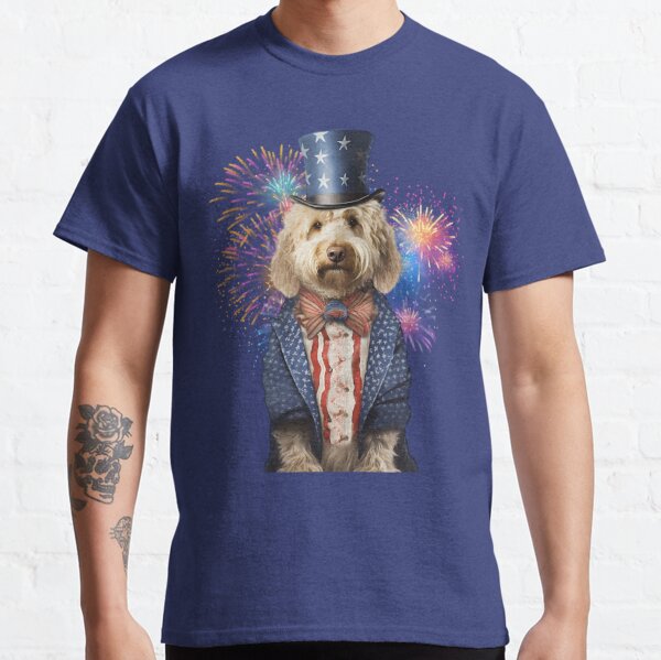 Yankee Golden Doodle Dandy 4th of July Funny Dog Shirt 