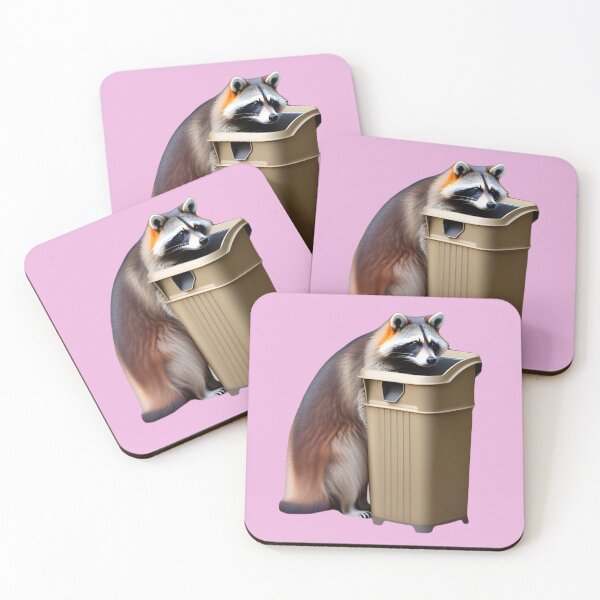 Item preview, Raccoon in garbage - Raccoon with trash can (Pink) designed and sold by Slepy13.
