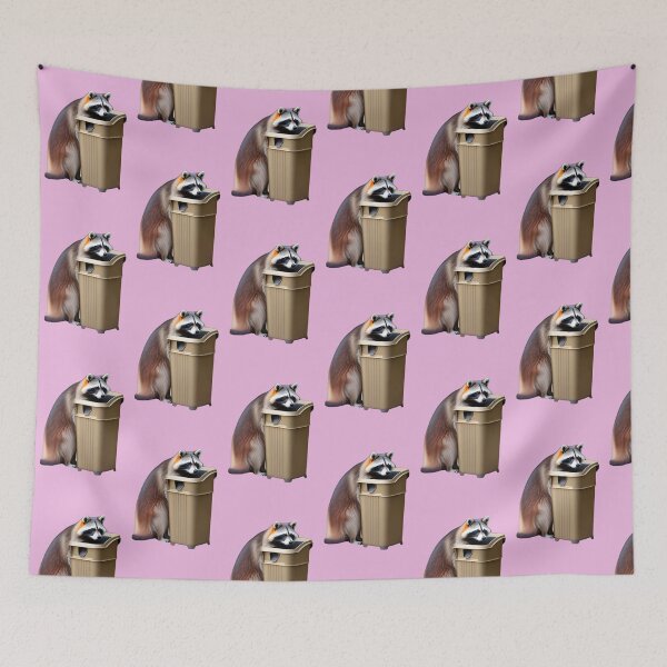Item preview, Raccoon in garbage - Raccoon with trash can (Pink) designed and sold by Slepy13.