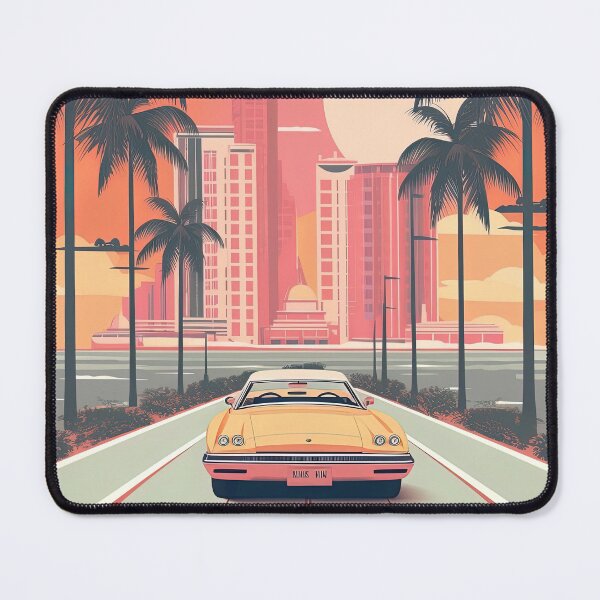 Item preview, Miami Vintage Travel Poster Inspired Illustration  designed and sold by EverettAtlas.