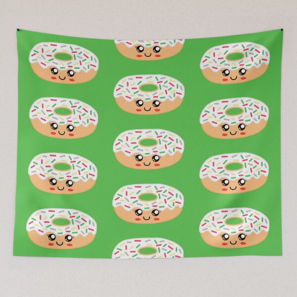 Item preview, Cute Christmas donut-green background designed and sold by charmednight.