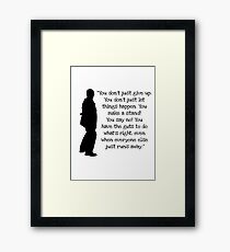 Doctor who 9th Doctor Quote Framed Print