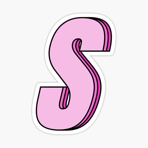 Pink Letter S Sticker for Sale by TheMonogramShop