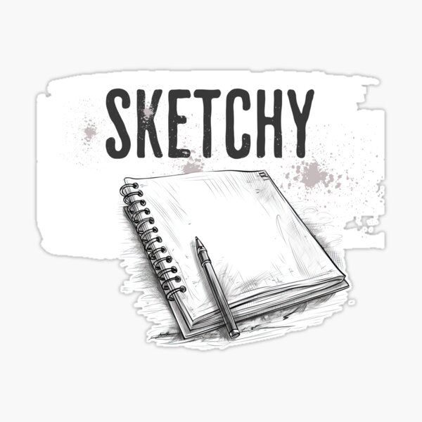 Sketchy Sketch Pad  Sticker for Sale by centeravestudio