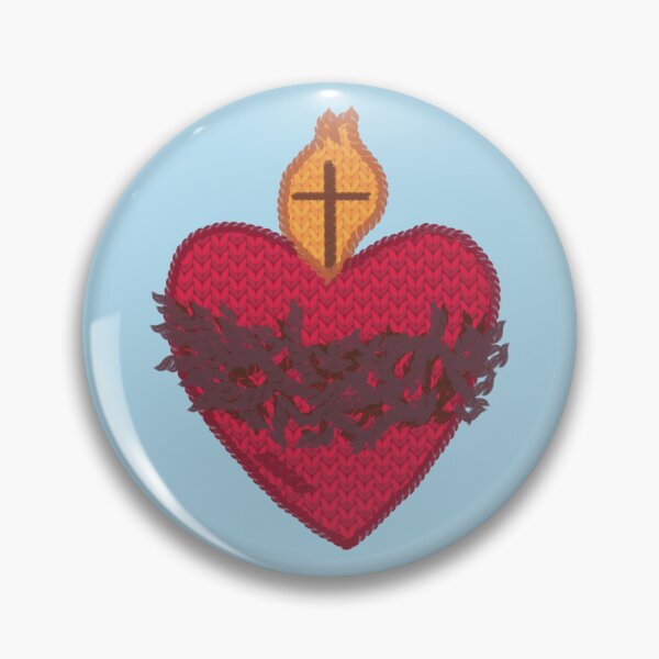 Item preview, Knitted Sacred Heart Of Jesus. designed and sold by HappyRandomArt.