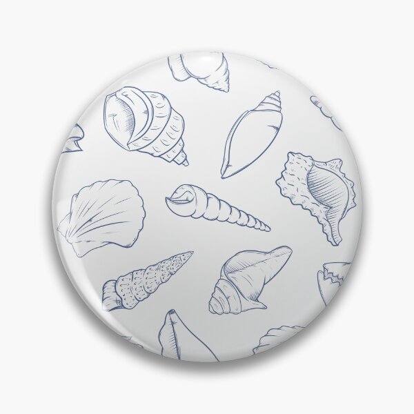 Item preview, Sailor Blue Seashell Outline Pattern designed and sold by CreativeDraws42.