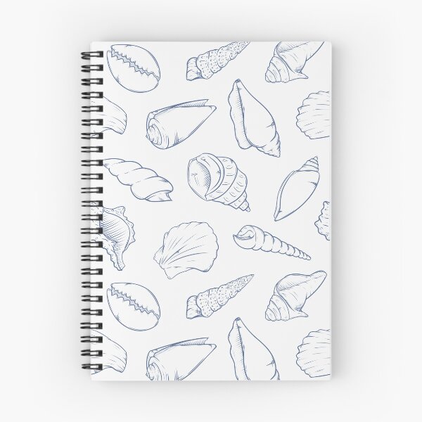 Item preview, Sailor Blue Seashell Outline Pattern designed and sold by CreativeDraws42.