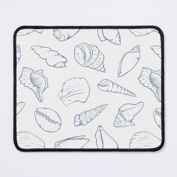 Item preview, Sailor Blue Seashell Outline Pattern designed and sold by CreativeDraws42.
