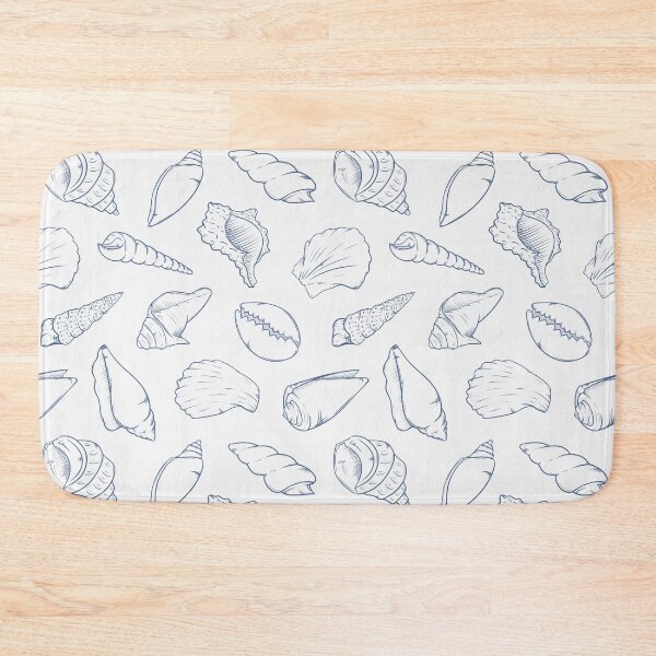 Item preview, Sailor Blue Seashell Outline Pattern designed and sold by CreativeDraws42.