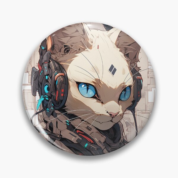 Item preview, Cyberpunk White Siamese Cat designed and sold by Basilix.