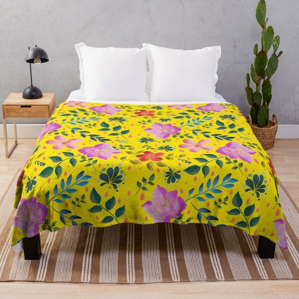 Artikelvorschau, Flowers and ferns yellow entworfen und verkauft von Artful Things.