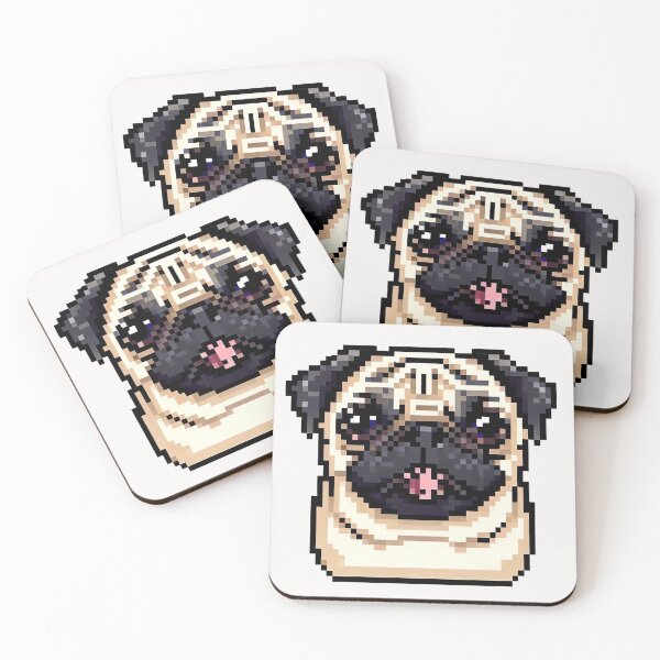 Item preview, Lovely Pug Pixel Portrait in 2D - Pixel Dog Art designed and sold by Woof-n-Wear.