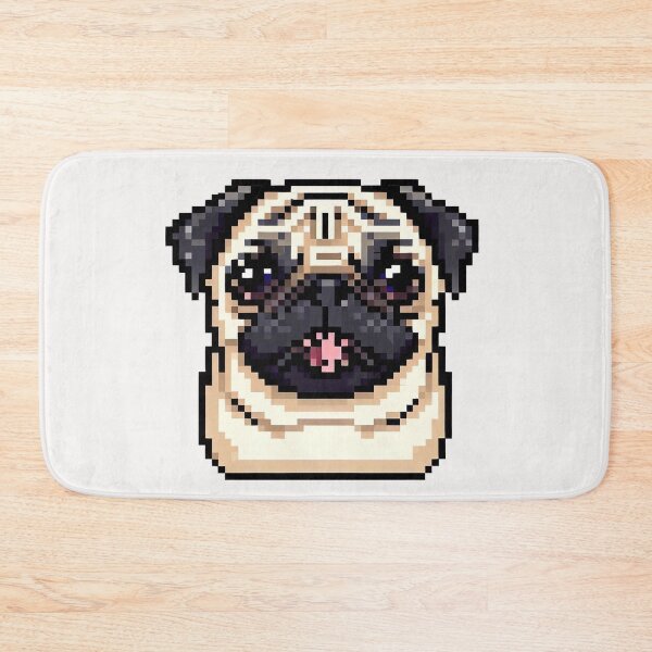 Item preview, Lovely Pug Pixel Portrait in 2D - Pixel Dog Art designed and sold by Woof-n-Wear.