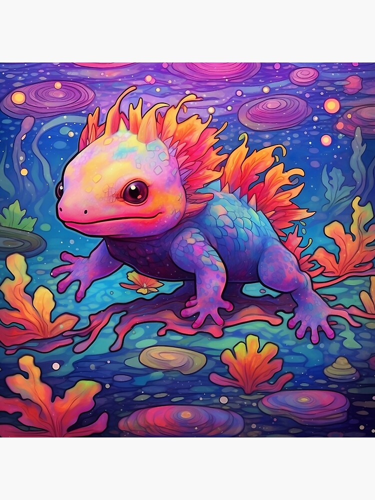 Cute Baby Axolotl Gift' Poster, picture, metal print, paint by