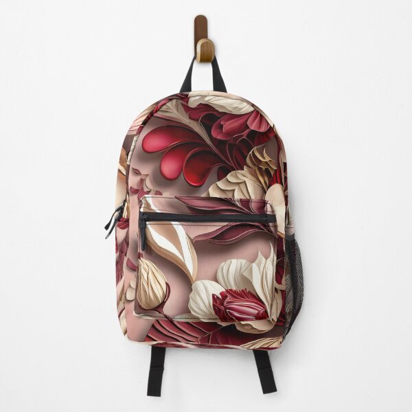 Item preview, PAPERCUT PINK AND RED SEAMLESS FLOWERS ART designed and sold by digitalartlb.
