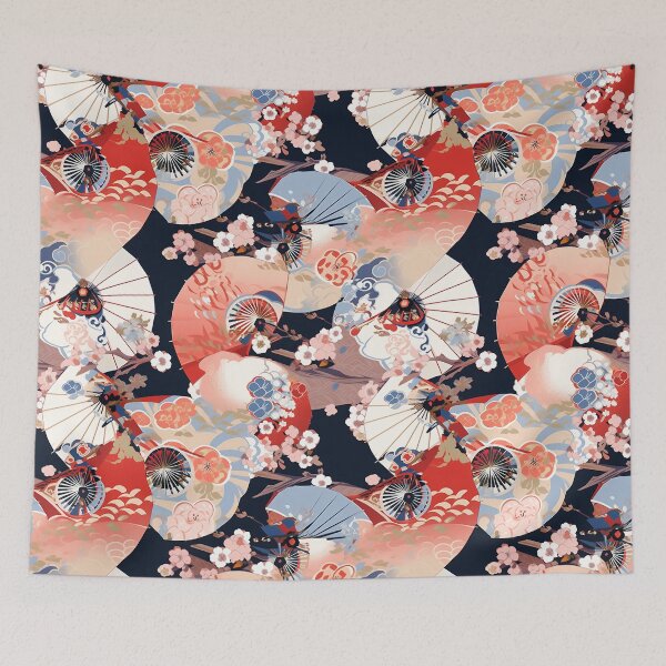 Item preview, Kimono Print Fans in flight designed and sold by BopBopShop.