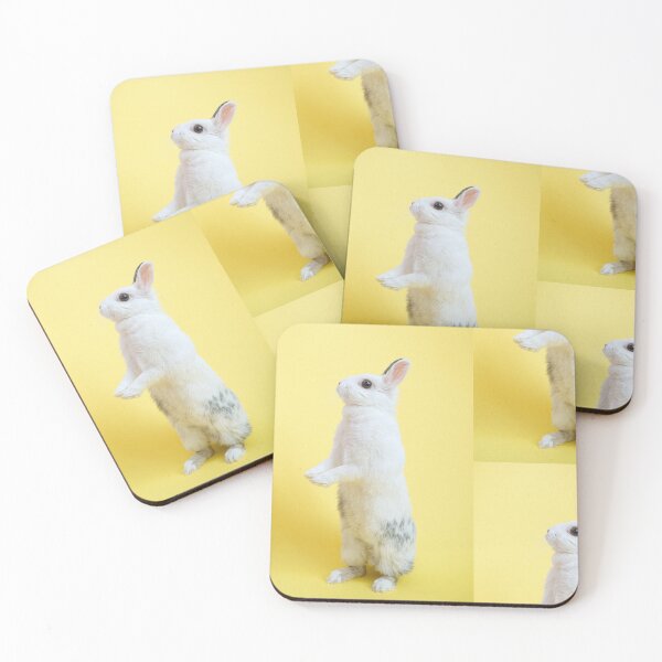 Item preview, Bunny Rabbit standing yellow background designed and sold by MomMamaMaaam.