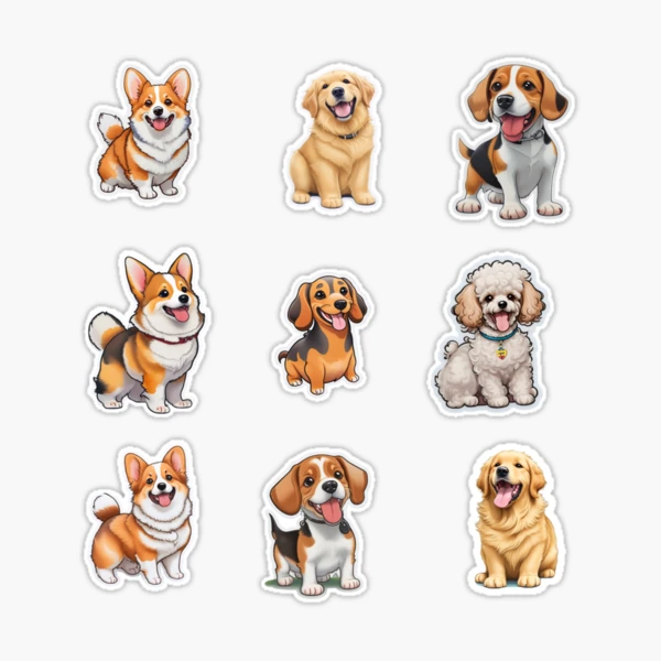 Adorable Dog Stickers Sticker for Sale by PotitaDesing