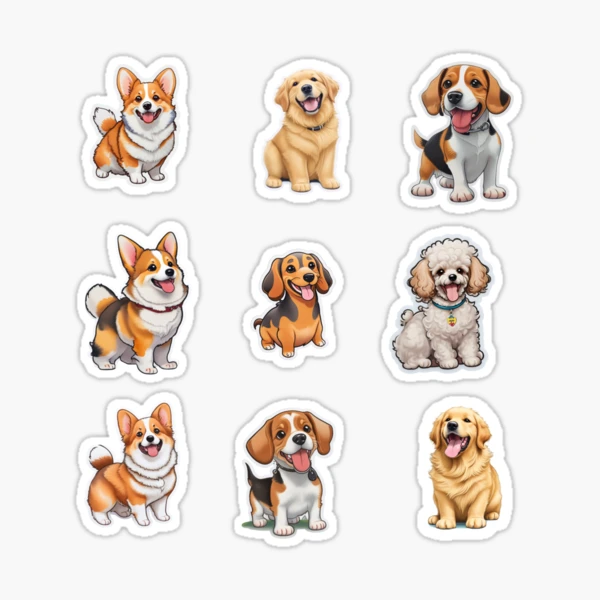 Dog Stickers for Water Bottles Dog Stickers for Kids Dogs Vinyl Sticker Big  Dog Stickers for Laptop(50 Pcs)