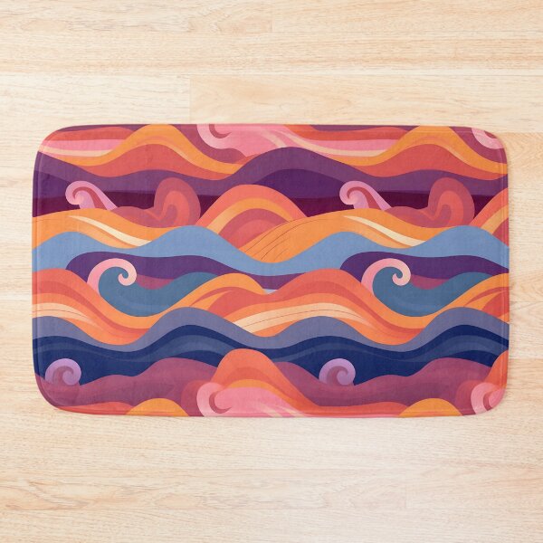 Item preview, Ocean Waves - Orange and Purple - Organic Abstract Art - Original Artwork Pattern designed and sold by ShadedGallery.