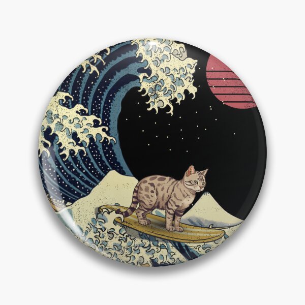 Item preview, Egyphtian Mau Cat Kanagawa Japanese Surfing Wave designed and sold by rafaeltto.