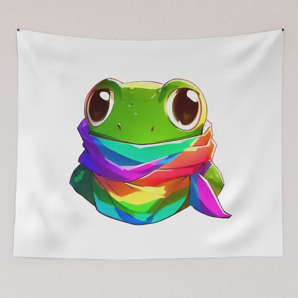 Item preview, Phrog in a Pride Scarf designed and sold by CritterCulture.