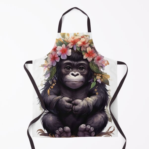 Item preview, Gorilla Animal Clipart, Oriental Animal, Eastern Fauna Art, Asian Style Creature, Antique Creature, Oriental Style, Watercolor Art designed and sold by CoolorPaint.
