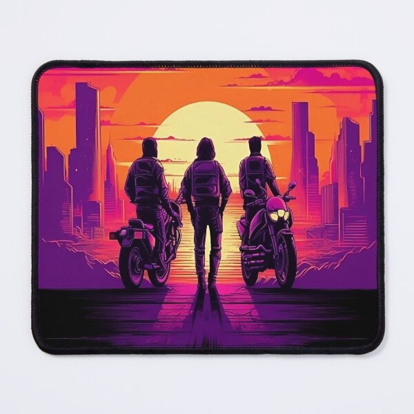 Item preview, synthwave retro 80's sunset over a city designed and sold by suavitydesign.
