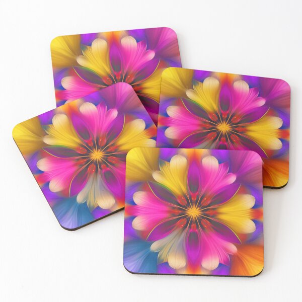 Item preview, Abstract Neon Colorful Kaleidoscope Floral designed and sold by calibrit.