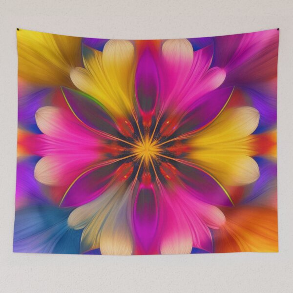 Item preview, Abstract Neon Colorful Kaleidoscope Floral designed and sold by calibrit.