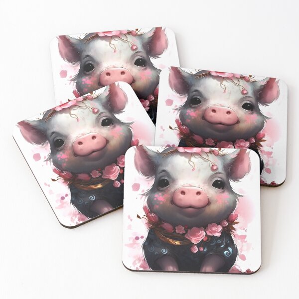 Item preview, Pig Animal Clipart, Oriental Animal, Eastern Fauna Art, Asian Style Creature, Antique Creature, Oriental Style, Watercolor Art designed and sold by CoolorPaint.