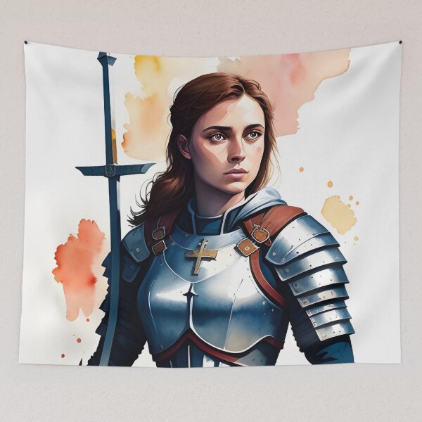 Item preview, Strong and Proud Female Knight in Silver Armor designed and sold by Erika V..