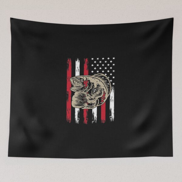 Item preview, Fishing American Flag Bass Vintage Fishing Fisherman Funny Fisher designed and sold by TyrellKuhic.