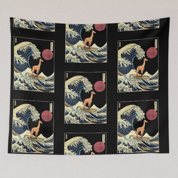Artikelvorschau, Giraffe Kanagawa Japanese Surfing Wave entworfen und verkauft von rafaeltto.