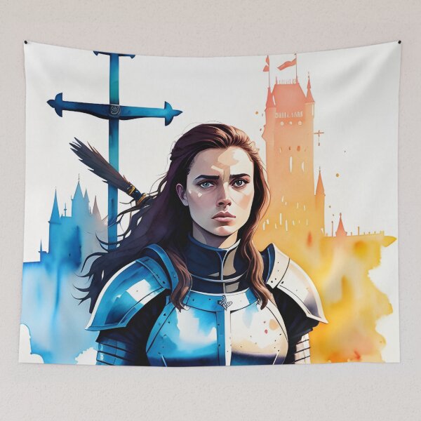 Item preview, Strong and Proud Female Knight in Silver Armor designed and sold by Erika V..