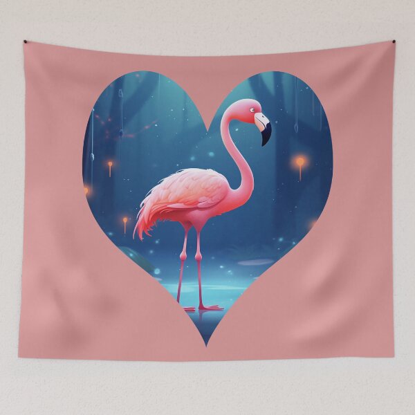 Item preview, Pink flamingo in Camargue heart designed and sold by Astralia.